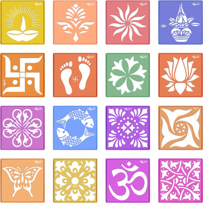 Kitoarts Rangoli Stencils,Kolam Stencils,Rangoli Designs,Rangoli Stencil For Floor Rangoli Stencil