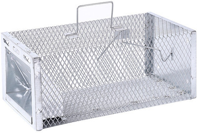 MAYCREATE Rodent Trap Wire Cage Reusable One-Way Door 28cm Live Trap