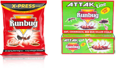 Runbug Cockroach,Ant,Insect Killer Combo Xpress (Pack of 5), Attak Line (pack of 5) Live Trap