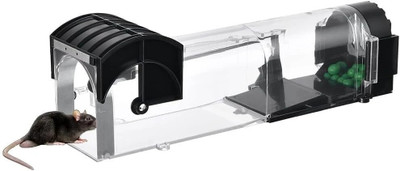 SHOPOGENIX Rat Trap Cage 32 cm Humane Mouse Trap Catcher No Kill Reusable Snap Trap Live Trap