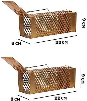 udayog BURFI Rat Trap - Mouse Small Iron Trap/Catcher Cage Rustic Copper(PACK OF 2) Live Trap