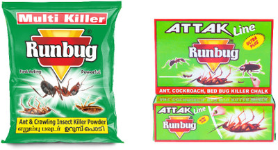 Runbug Cockroach,Ant,Insect Killer Combo Multikiller (Pack of10), Attak Line (pack of5) Live Trap