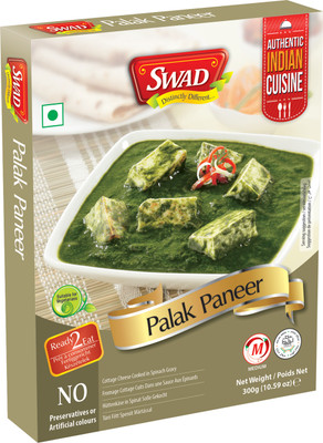 SWAD Ready to Eat Palak Paneer Instant Mix Vegetarian Meal with No Added Preservative(300 g)