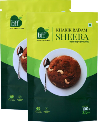 Bff Kharik Badam Sheera 100g x 2 Ready to Eat & Cook Meal, Made with Dates & Almonds 200 g