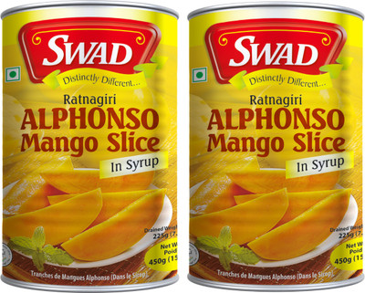 SWAD Ratnagiri Alphonso Mango Slice | Pack of 2 - 450g Each |(900 g)