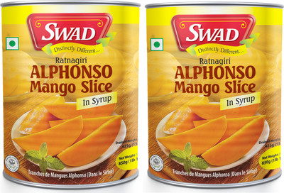 SWAD Ratnagiri Alphonso Mango Slice | Pack of 2 - 850g Each |(1700 g)