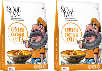 SoulTari by SoulTari Ready to Eat Pack of 2 Chicken Coconut Curry, Boneless Chicken in a spicy gravy 600 g