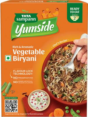 Tata Sampann Yumside Vegetable Biryani, Rich & Aromatic, Ready to Eat Meal, Serves 2 Pax 330 g