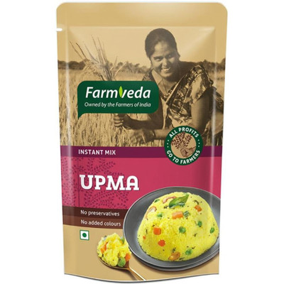 farmveda Instant Upma Mix-Pack of 5(100gm each) | Ready-to-Cook | South Indian Breakfast(500 g)