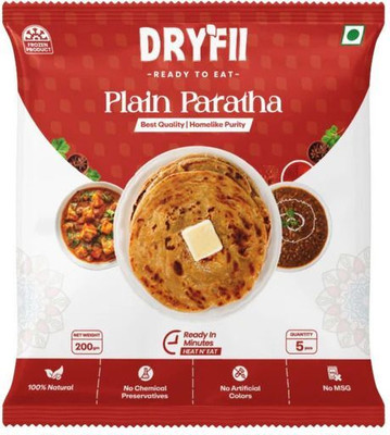 Dryfii Ready-to-Eat Plain Paratha Pack of 1 (5 Pieces, 250g)(5 Pieces)