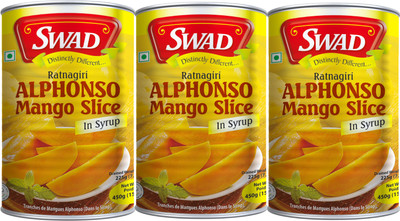 SWAD Ratnagiri Alphonso Mango Slice | Pack of 3 - 450g Each |(1350 g)