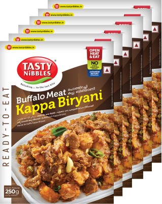 Tasty Nibbles Ready To Eat Buffalo Meat Kappa Biryani Pouch (Pack of 6) 1500 g