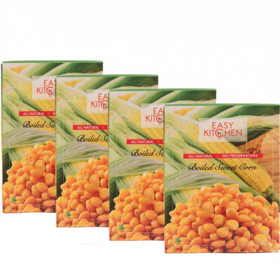 Easy Kitchen Ready to Eat / Cook - Boiled American Sweet Corn (Pack of 4 - 225 g Each)(900 g)