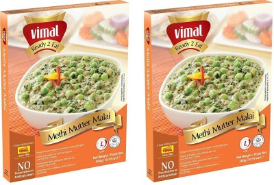 VIMAL Ready to Eat Tasty Methi Mutter Malai Instant Mix Vegetarian Meal with No Added Preservative and Colors - 300g Each | Pack of 2 600 g