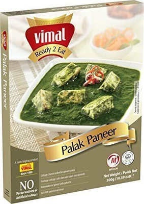 VIMAL Ready to Eat Palak Paneer Vegetarian Meal with No Added Preservatives and Artificial Colors 300 g