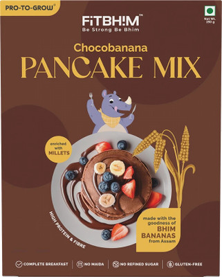 Pro-To-Grow Fitbhim Chocobanana Instant Pancake Mix No Maida Millet based Banana & Chocolate 250 g