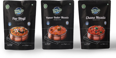 SPACEMAC FOODS Freeze Dried Combo of Pav Bhaji, Paneer Butter Masala & Chana Masala Instant Mix 195 g(Pack of 3)
