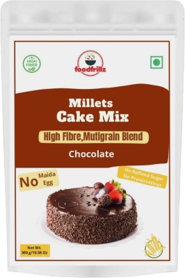 foodfrillz Millet Cake Mix - Chocolate, Eggless Premix, No Maida, No refined Sugar 300 g