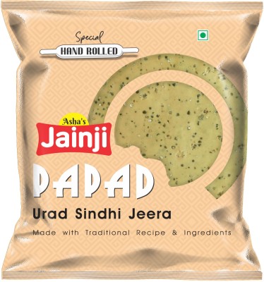 jainji Handrolled Urad Sindhi Jeera Papad | Rajasthani Flavour| Ready To Fry Roast Eat 400 g