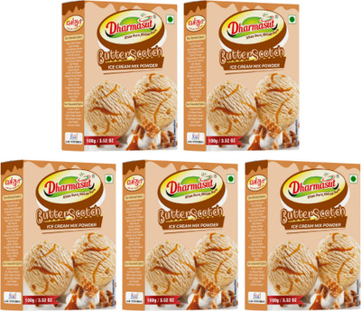 Dharmasut Butterscotch Instant Ice cream Premix Powder 100g Each| 500 g(Pack of 5)