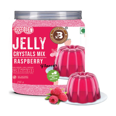 Brew Lab Jelly Crystal Mix For Making Jelly -Raspberry Flavor | Easy To Make | No Gelatin 250 g