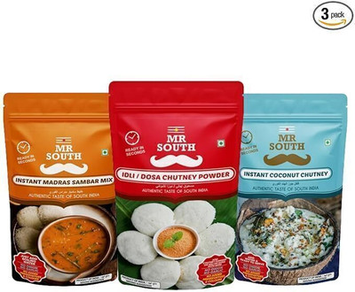 Mr. South Instant Sambar, Idli & Coconut Chutney Powder 80 g(Pack of 3)