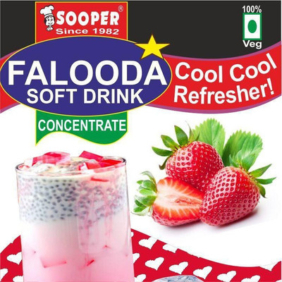 SOOPER Falooda PREMIX FRESH STRAWBERRY 4x100g || 400 g(Pack of 4)
