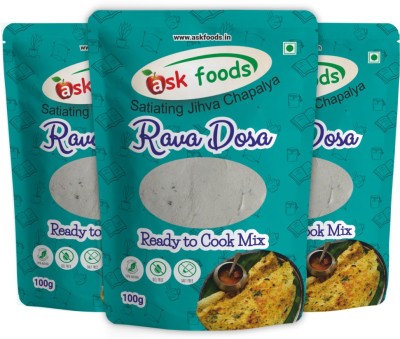 Ask Foods RAVA DOSA Mix Pack of 3 (100g X 3 ) Preservative Free 300 g(Pack of 3)