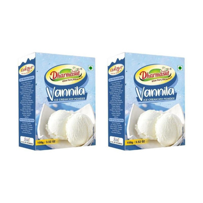 Dharmasut Vanilla Instant Ice cream Mix Powder 100g*2 | 200 g(Pack of 2)