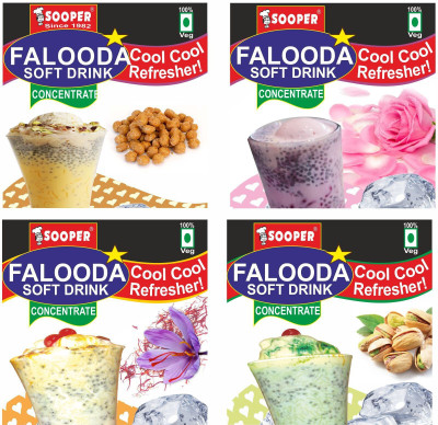 SOOPER Falooda PREMIX COMBO PACK BRKP 100g X 4 FLAVOURS || 400 g(Pack of 4)