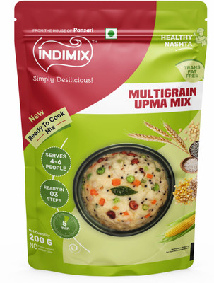 INDIMIX Instant Ready to Cook Multigrain Upma Mix | Ready In 3 Steps | Healthy & Tasty 200 g