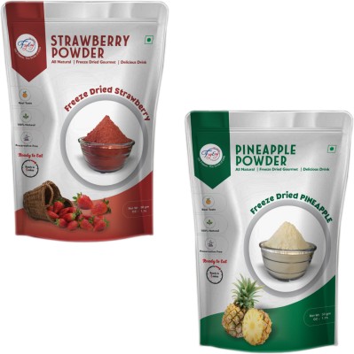 FZYEZY Freeze Dried|Healthy|Natural|Dehydrated Strawberry+Pineapple Juice|Drink Powder 100 g(Pack of 2)