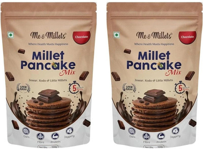 ME & MILLETS Millet Chocolate Pancake Mix | No refined Sugar | 2x150g | with Jaggery 300 g(Pack of 2)