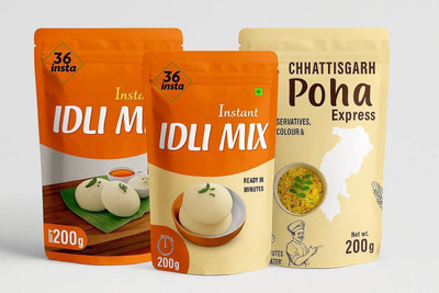 36Insta Combo Idli Mix + Instant Poha(2+1) 600 g(Pack of 3)