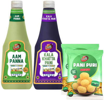 wah luft Aam Panna Pani, Kala Khatta Pani 930mL & Pani Puri Pellets 200g x 2 pack 930 g(Pack of 2)