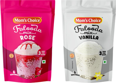 MOM'S CHOICE Instant Falooda Mix Combo – Rose & Vanilla Flavors 400 g(Pack of 2)