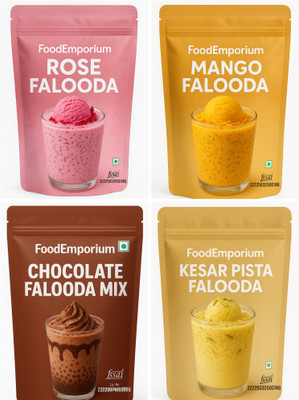 FoodEmporium Falooda mix | Falooda Combo of Rose, Pineapple , Chocolate, Mango Flavour 400 g(Pack of 4)