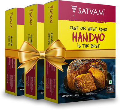 Satvam Handvo Instant Mix (3 x 400 Grams)|(Pack of 3) 1200 g(Pack of 3)