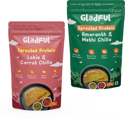 Gladful High Protein Dosa Chilla Breakfast Mix For kids and Family (Carrot & Methi) 200 g(Pack of 2)