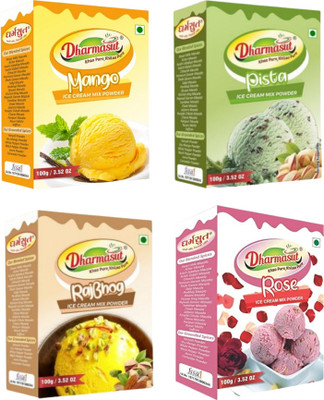Dharmasut Mango + Pista + Rajbhog + Rose Instant Ice cream Mix Powder 400 g(Pack of 4)