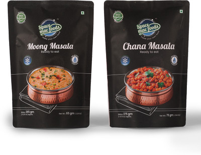 SPACEMAC FOODS Freeze Dried Moong Masala & Chana Masala Easy to cook, Instant Mix Combo 140 g(Pack of 2)