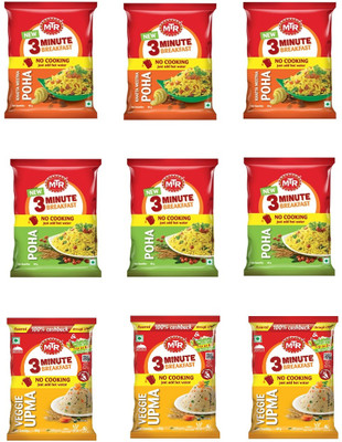 MTR KHATTA MEETHA POHA/POHA/UPMA COMBO 3 MINUTE BREAKFAST 540 GRAMS PACK OF 9(3 EACH 540 g(Pack of 9)