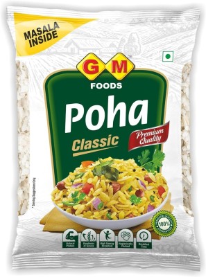 GM FOODS Plain Poha (Pack of 3) 500 Gram Each Packet With Masala Inside 1500 g