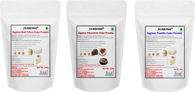 JAMBOREE Eggless Vanilla | Red Velvet | Chocolate Cake Premix Combo Instant Cake Mix 600 g(Pack of 3)