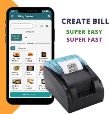 ASOL 58MM 2 Inch USB & Bluetooth With Mobile Billing, Accounting & Inventory Software Thermal Receipt Printer
