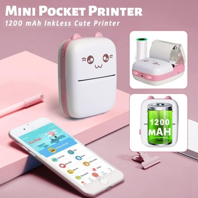 GVJ TRADERS Mini Pocket Printer for Kids, Portable Thermal Printer pocket printer Thermal Receipt Printer