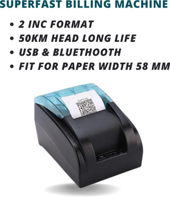 ASOL 58MM 2 Inch USB & Bluetooth With 1 Year Desktop Billing, Accounting & Inventory Thermal Receipt Printer