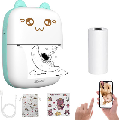 ZITRONIX Mini Bluetooth Thermal Label Printer, Cartoon Label Printer Inkfree Photo Thermal Receipt Printer