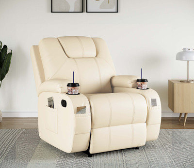 CARLTON LONDON Dream Leatherette Manual Recliner(Finish Color - Beige, DIY(Do-It-Yourself))
