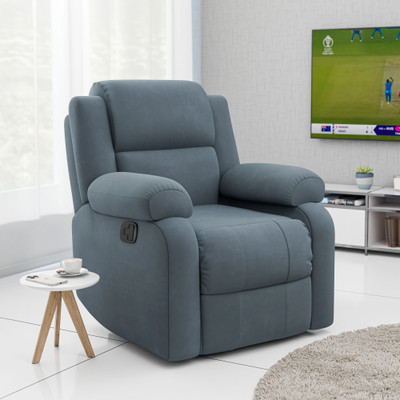 GREEN SOUL Comfy |Single Seater Recliner Sofa with Suede Fabric| Elite Brown Fabric Manual Rocker Recliner(Finish Color - Soothing Grey, DIY(Do-It-Yourself))